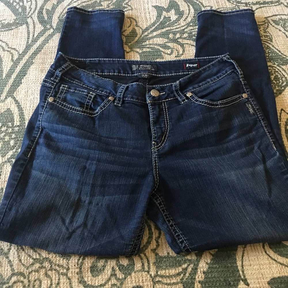 Silver skinny jeans